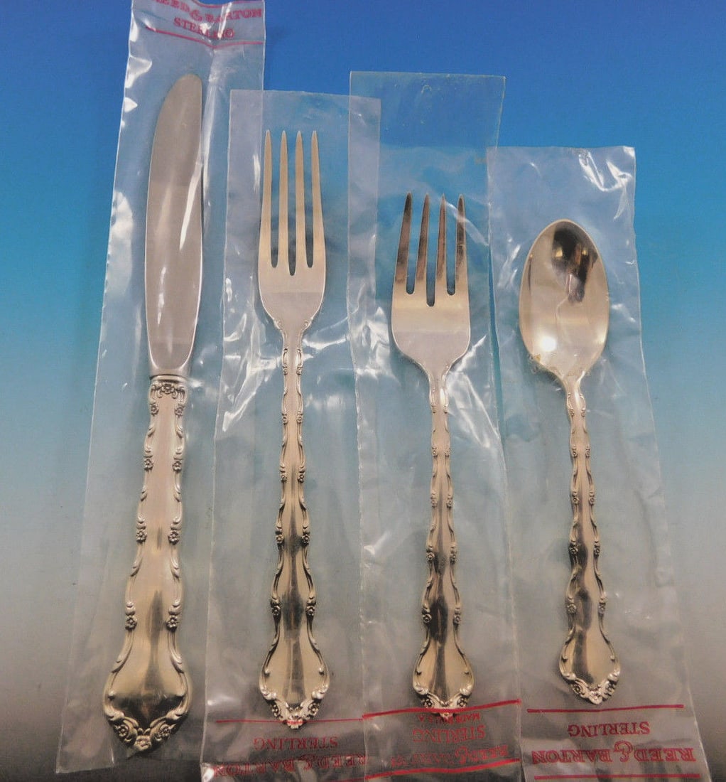 Tara Reed & Barton Sterling Silver Flatware Set for 6 24 Pieces with Caddy: Tara Reed & Barton Sterling Silver Flatware Set for 6 24 Pieces with Caddy Enhance your dining experience with the Tara by Reed and Barton Sterling Silver Flatware Service for 6. This elegant 24-piece