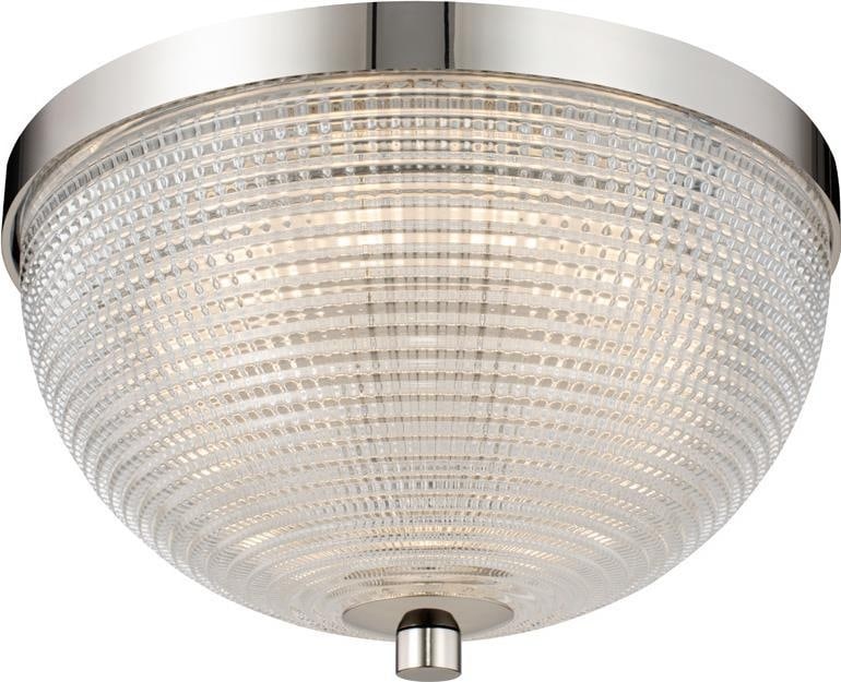 Kalco Portland Contemporary LED Flush Mount Ceiling Light Polished Nickel (1 of 1)