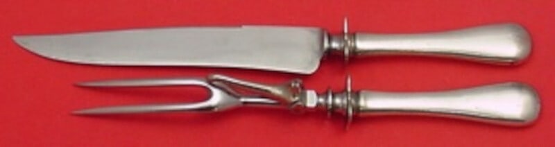 Old Newbury Crafters Wilton Sterling Silver Steak Carving Set 2pc 11": Old Newbury Crafters Wilton Sterling Silver Steak Carving Set 2pc 11" This exquisite Wilton steak carving set, crafted by Old Newbury Crafters, features a stunning sterling silver hollow handle comple