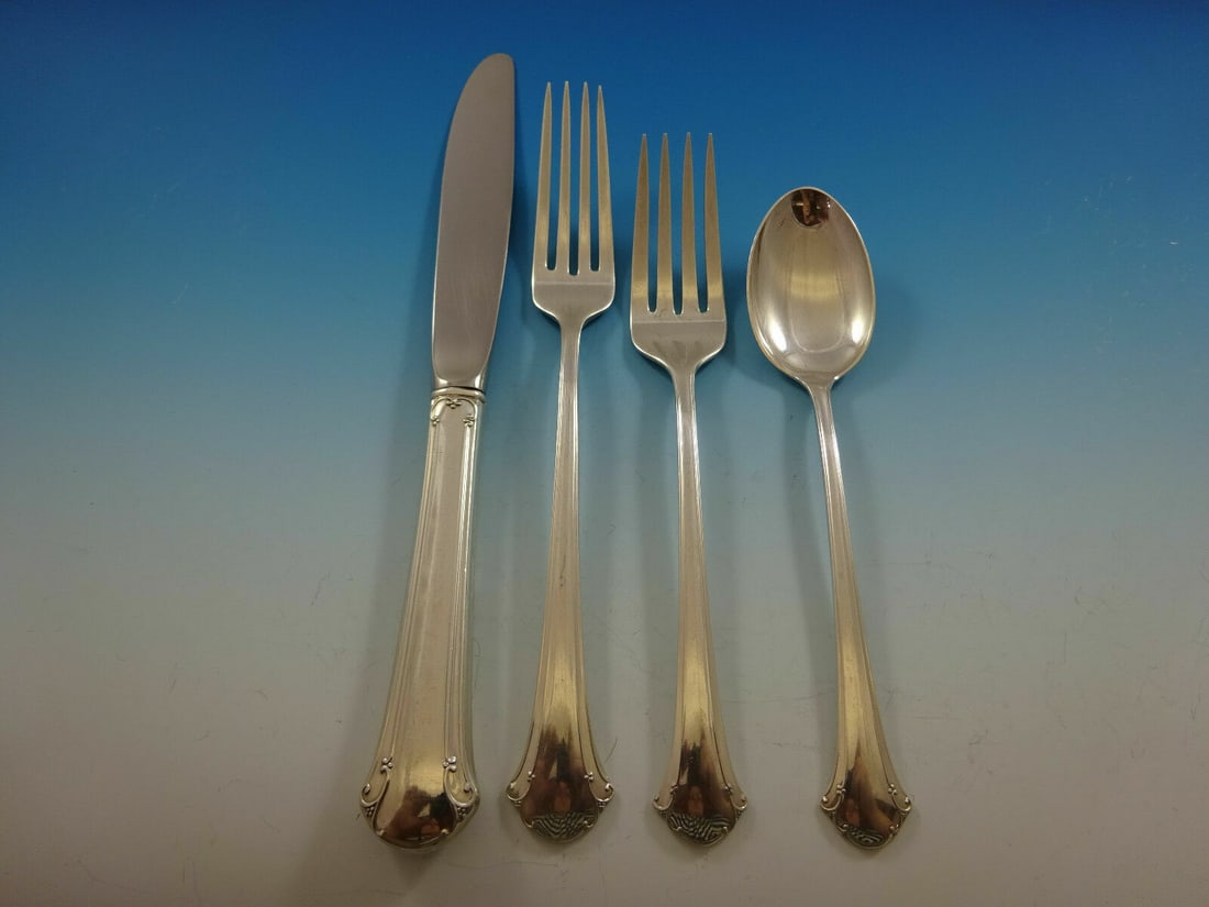 Towle Chippendale Sterling Silver 4-Piece Place Setting: Towle Chippendale Sterling Silver 4-Piece Place Setting This exquisite 4-piece place setting in the Chippendale pattern by Towle is crafted from high-quality sterling silver. Dating from 1900 to 1940,