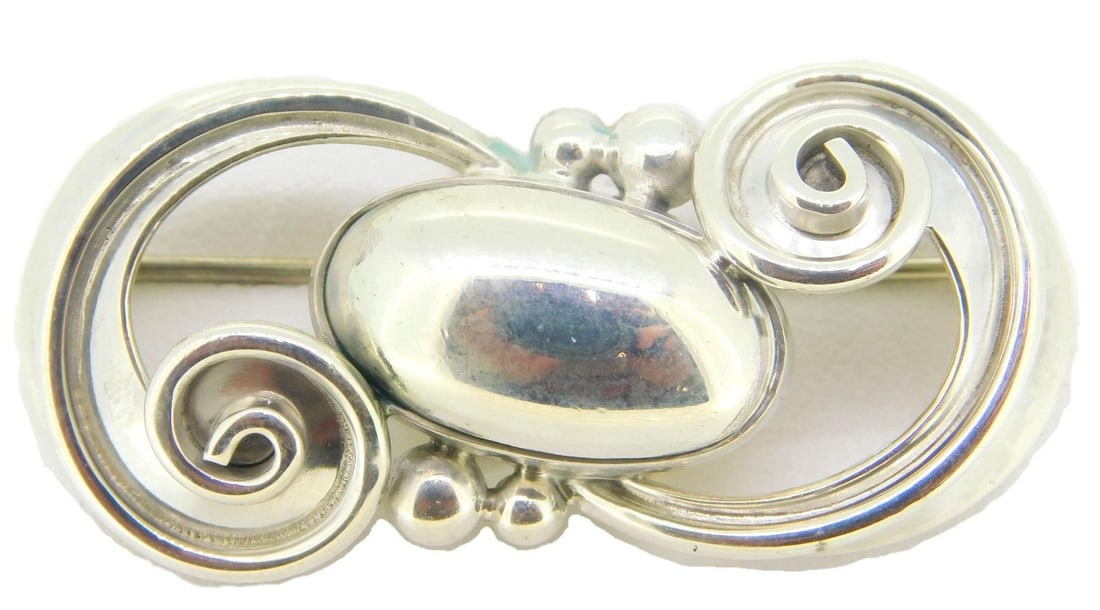 La Paglia Signed Sterling Silver Handwrought Pin 1940s-50s (1 of 5)