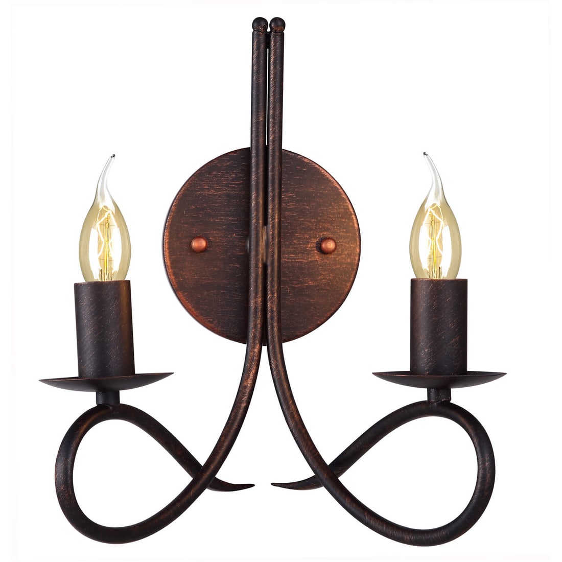 Lyndon Dark Bronze 2 Light Wall Sconce 10 Inch: Lyndon Dark Bronze 2 Light Wall Sconce 10 Inch This wall sconce features a transitional design with a dark bronze finish and a sturdy metal frame in the wrought iron style. Measuring 12 inches in heig