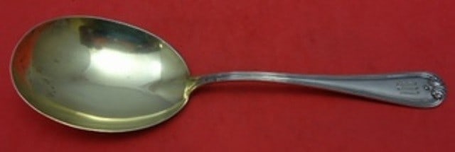 Durgin New Standish Sterling Silver Goldwashed Berry Spoon 8 5/8" (1 of 1)
