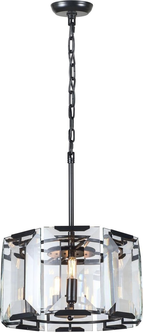 Monaco Collection Black Matte Bowl Chandelier Emerald-Cut Glass: Monaco Collection Black Matte Bowl Chandelier Emerald-Cut Glass Illuminate your space with the Monaco Collection Sleek Black Chandelier, a stylish addition that combines elegance and functionality. Th