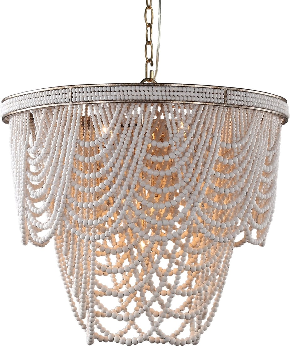 Terracotta Rustic Chandelier Adjustable Height Silver Finish 5 Bulbs: Terracotta Rustic Chandelier Adjustable Height Silver Finish 5 Bulbs Illuminate your space with this Elegant Rustic Chandelier, crafted from wood and finished in a sophisticated silver. This versatile