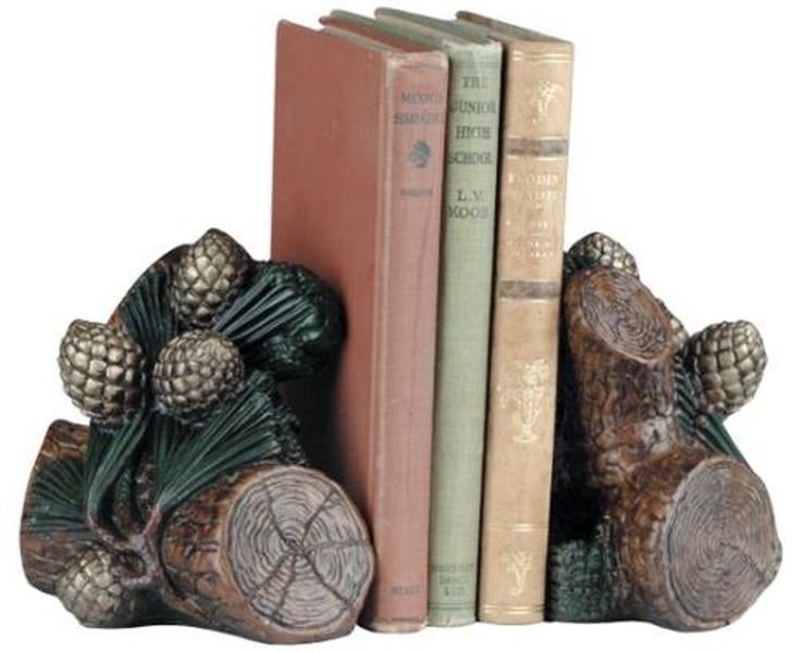 Lodge Style Pinecone Decorative Resin Bookends 5H 6W 4D (1 of 1)