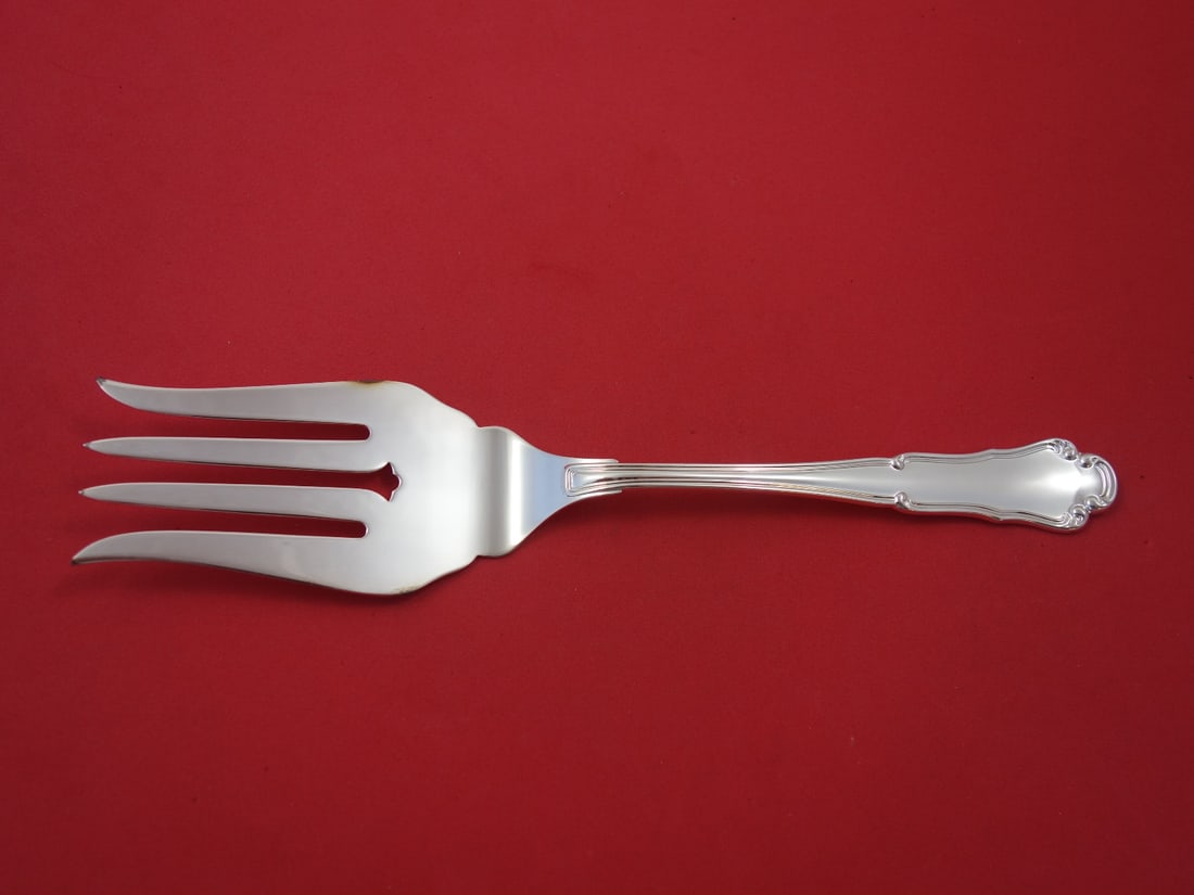 Zaramella Argenti Barocco Sterling Silver Fish Serving Fork 9.5" Unused: Zaramella Argenti Barocco Sterling Silver Fish Serving Fork 9.5" Unused Presenting the exquisite Barocco Fish Serving Fork by Zaramella Argenti, crafted from high-quality sterling silver. This stunnin