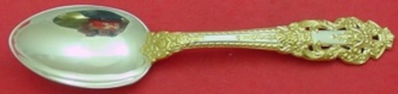 Sterling Silver Serving Spoon Crown Baroque Gold Pattern 8.5 Inch: Sterling Silver Serving Spoon Crown Baroque Gold Pattern 8.5 Inch This serving spoon features the Crown Baroque Gold pattern by Gorham and is crafted from sterling silver. The spoon measures 8 1/2 inc