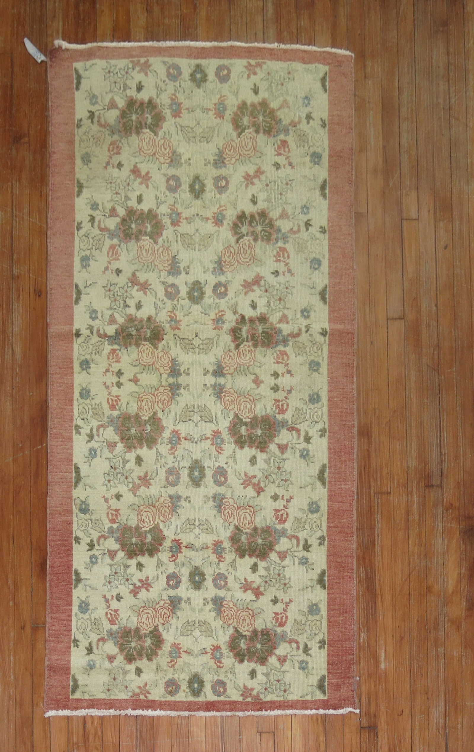 3' 6" x 7' Turkish Konya Floral Runner Rug: 3' 6" x 7' Turkish Konya Floral Runner Rug Vintage Turkish Konya floral runner from the mid 20th century. This pre-owned rug features a floral design and is identified as a small runner. Specification
