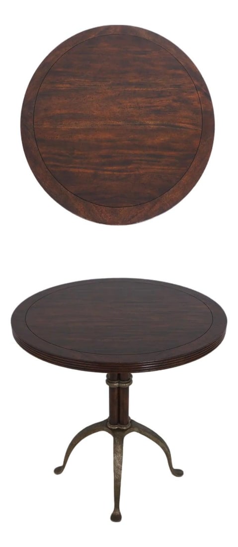 Round Lamp Table with Iron Base by Theodore Alexander (1 of 10)
