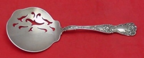 Mount Vernon Rose sterling silver 8 inch tomato server: Mount Vernon Rose sterling silver 8 inch tomato server This is a sterling silver tomato server in the Rose pattern by Mount Vernon. Made in the United States, it features a decorative handle and a pie
