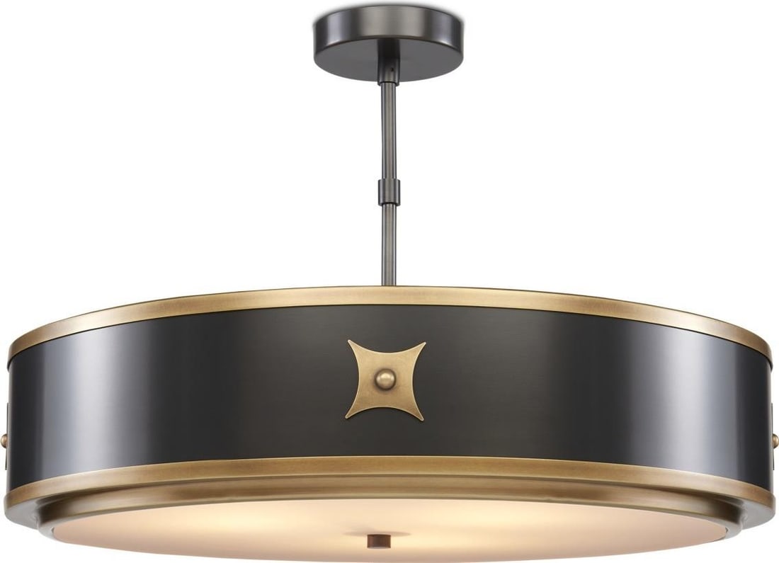 Currey Huntsman Two-Tone Semi-Flush Mount Ceiling Fixture (1 of 5)