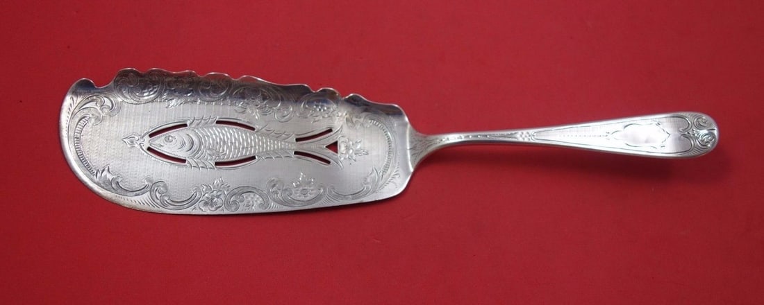 J E Caldwell Sterling Silver Fish Server Bright-Cut 11 3/8 Inch: J E Caldwell Sterling Silver Fish Server Bright-Cut 11 3/8 Inch This exquisite fish server by J. E. Caldwell is crafted from high-quality sterling silver and features a beautiful bright-cut design, ma