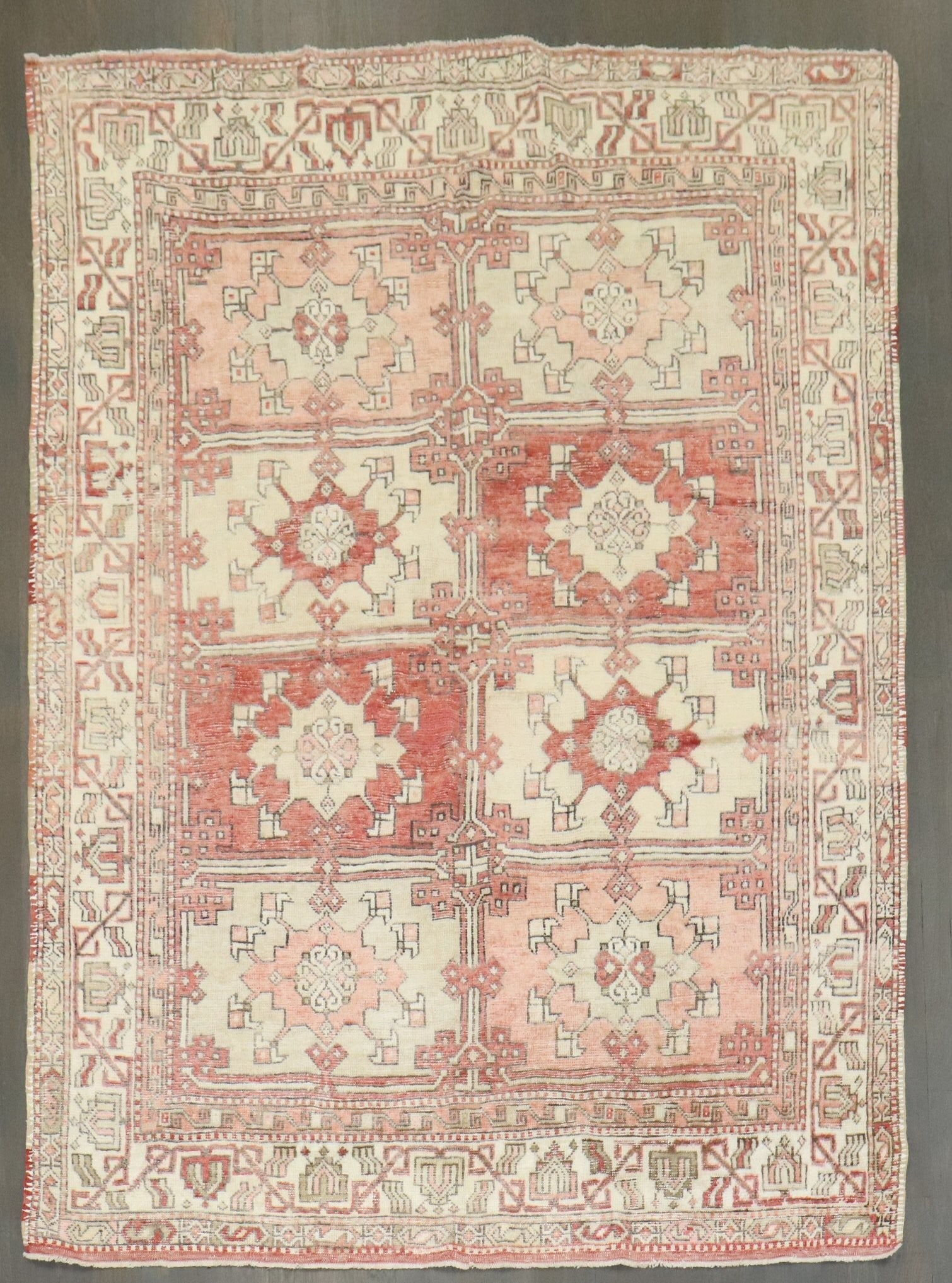 5' 11" x 7' 10" Mid 20th Century Turkish Anatolian Rug: 5' 11" x 7' 10" Mid 20th Century Turkish Anatolian Rug Vintage Turkish Anatolian rug from the mid-20th century. This pre-owned area rug features a traditional Anatolian design with intricate geometric
