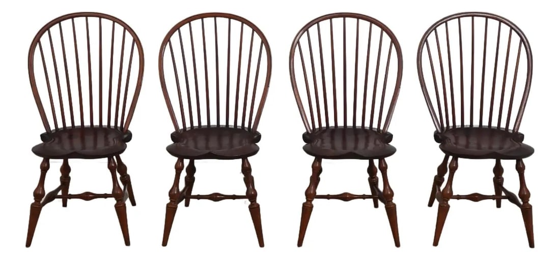 4 Bow Back Windsor Dining Chairs by Dr Dimes Wood Set of 4 (1 of 10)