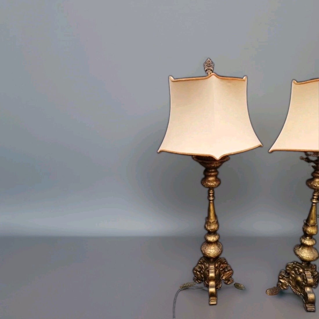 Pair of 44 inch Italian 18th Century angel pricket lamps (1 of 14)