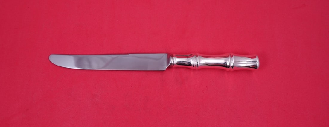 Tiffany Bamboo Sterling Hollow Handle Knife 8 1/4 French Stainless Blade: Tiffany Bamboo Sterling Hollow Handle Knife 8 1/4 French Stainless Blade This is a Tiffany & Co. Bamboo pattern regular knife featuring a sterling silver hollow handle and a French stainless steel bla