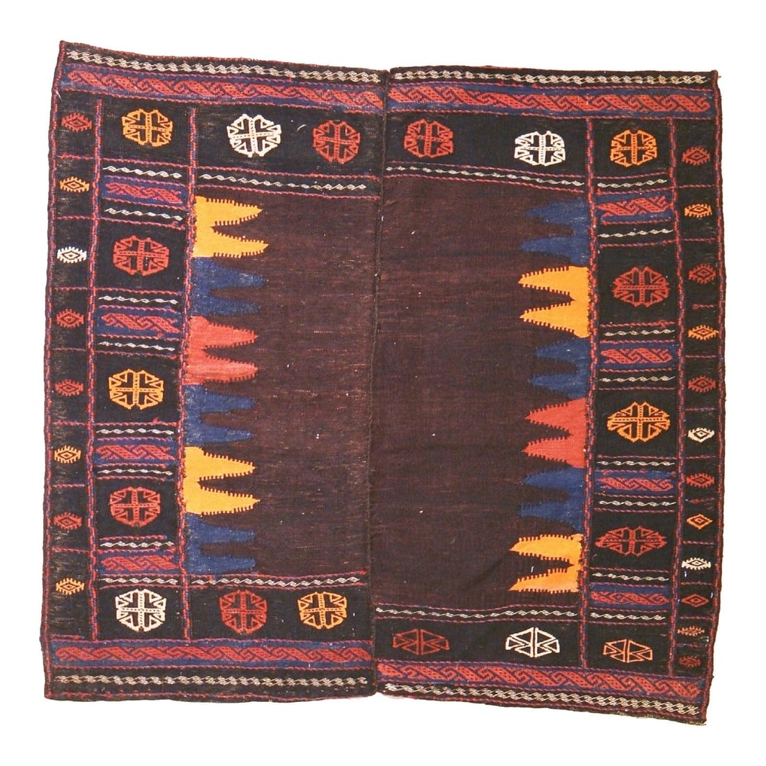 Afghan Wool Flatweave Kilim Rug 4'3x4'7 (1 of 3)