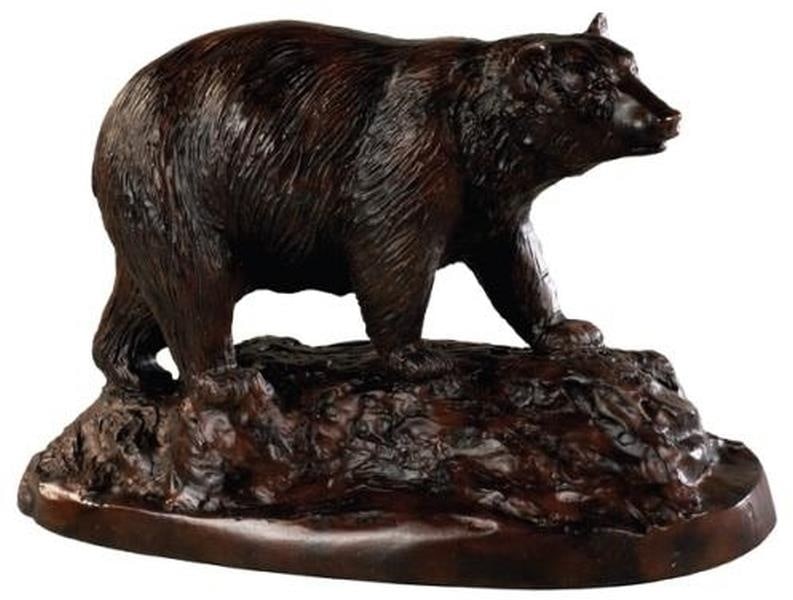 Hand-Cast Black Bear Resin Statue Lodge Style 8H 12W 6D (1 of 1)