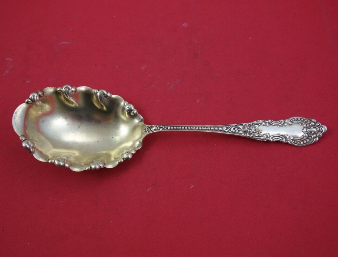 Dominick & Haff Cupid Sterling Silver Gold Washed Serving Spoon 9" (1 of 2)