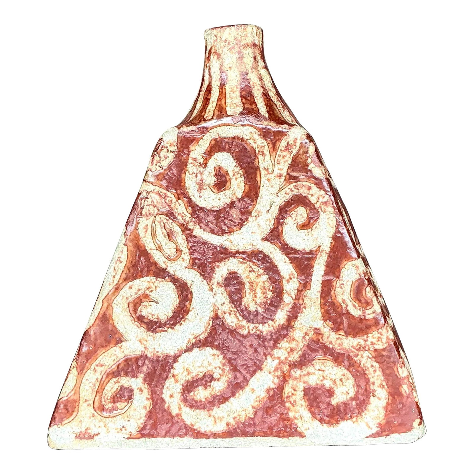 Artisan Maroon Studio Pottery Vase Vintage Boho Decor (1 of 9)