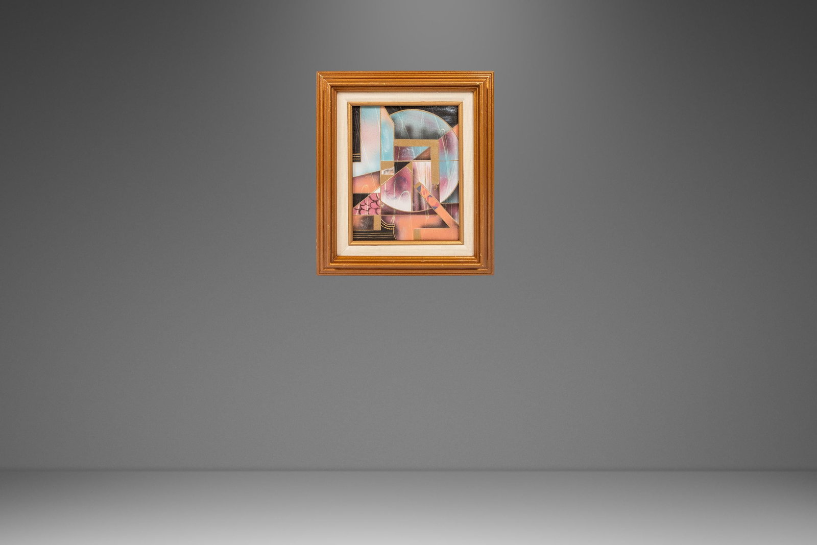 Fred Blassingham Signed Framed Oil on Canvas Geometric Abstract Painting (1 of 13)