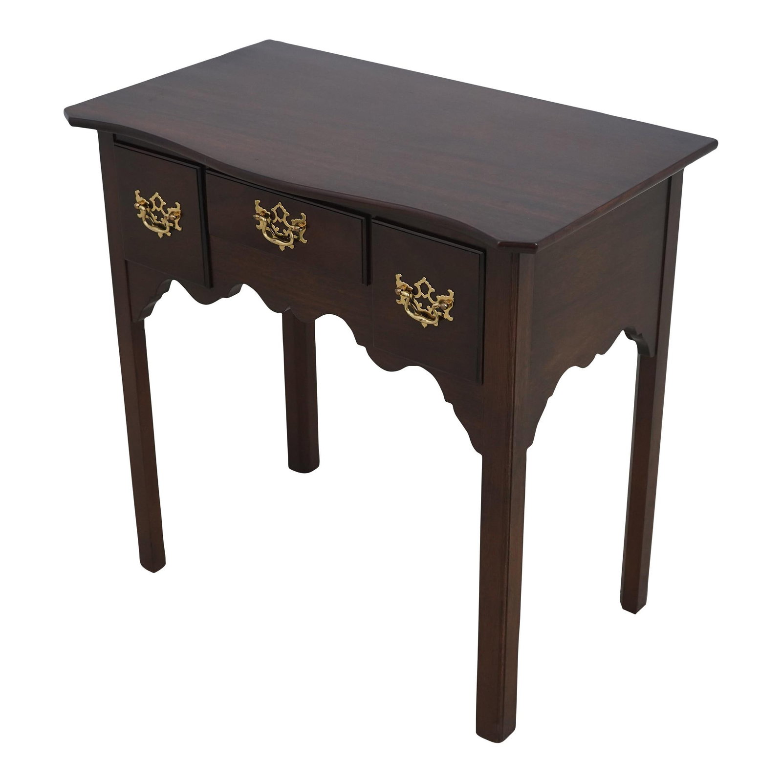 Madison Square Chippendale 3 Drawer Console Table Solid Mahogany Brass Hardware (1 of 10)