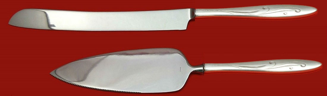 Towle Awakening Sterling Silver 2 Piece Wedding Cake Knife and Server Set (1 of 1)