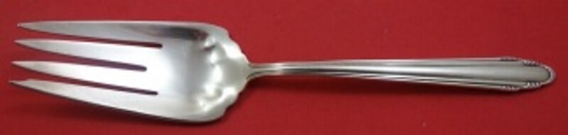 Dominick and Haff Contempora Sterling Silver Serving Fork 7 3/4 Art Deco: Dominick and Haff Contempora Sterling Silver Serving Fork 7 3/4 Art Deco Sterling silver cold meat fork in the Contempora pattern by Dominick & Haff. This serving fork dates to the 1900-1940 period, i