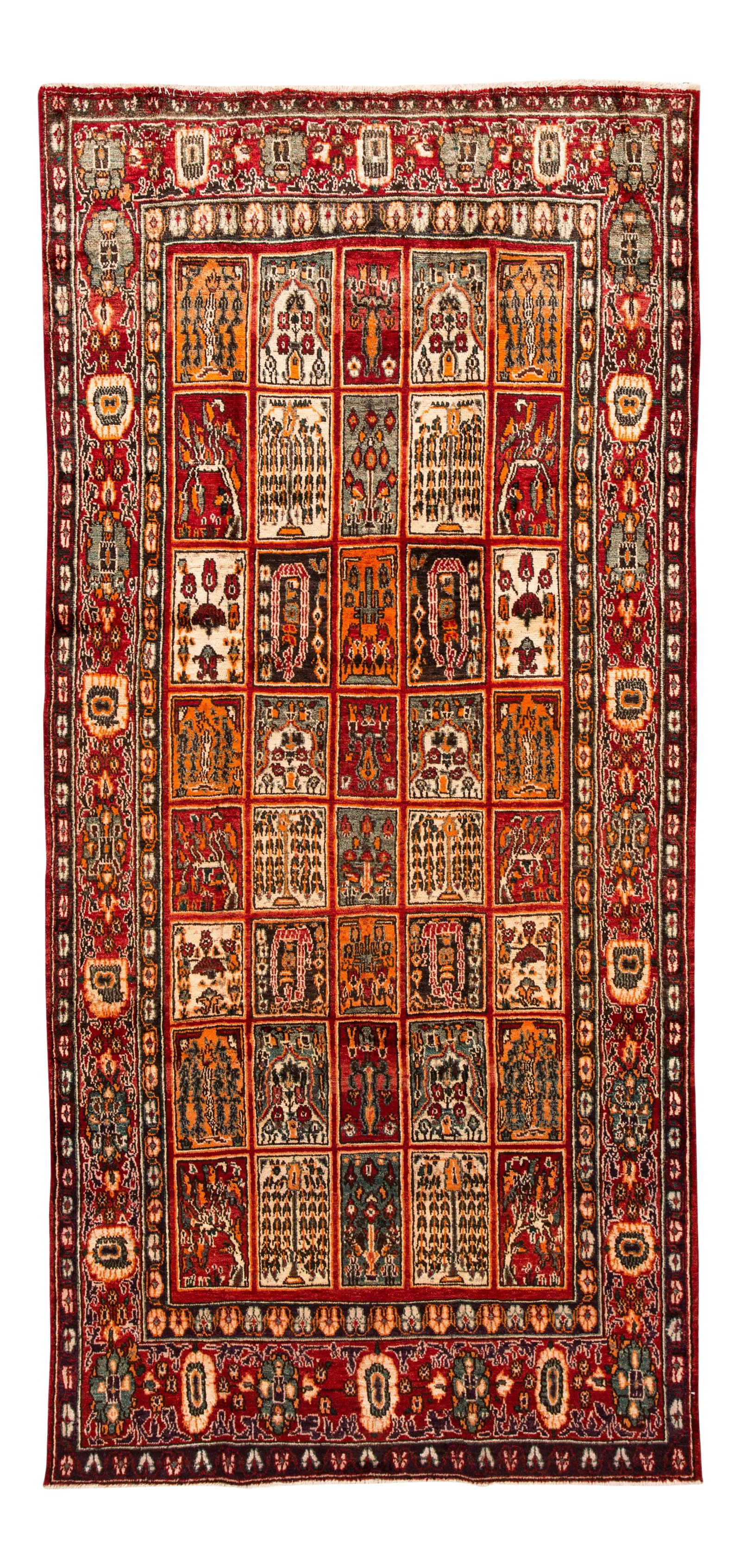 Vintage Persian Handmade Wool Rug Purple Geometric Design 5' x 10'8 (1 of 6)