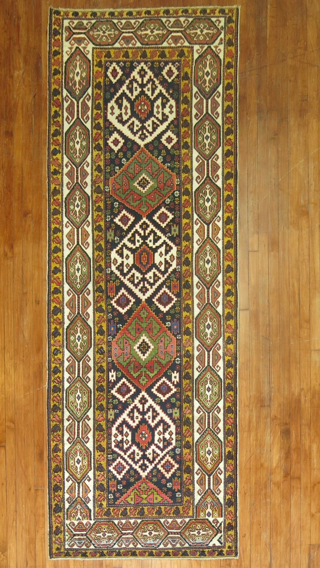 3' 9" x 9' 10" Persian Bakhtiari runner rug mid 20th century (1 of 4)