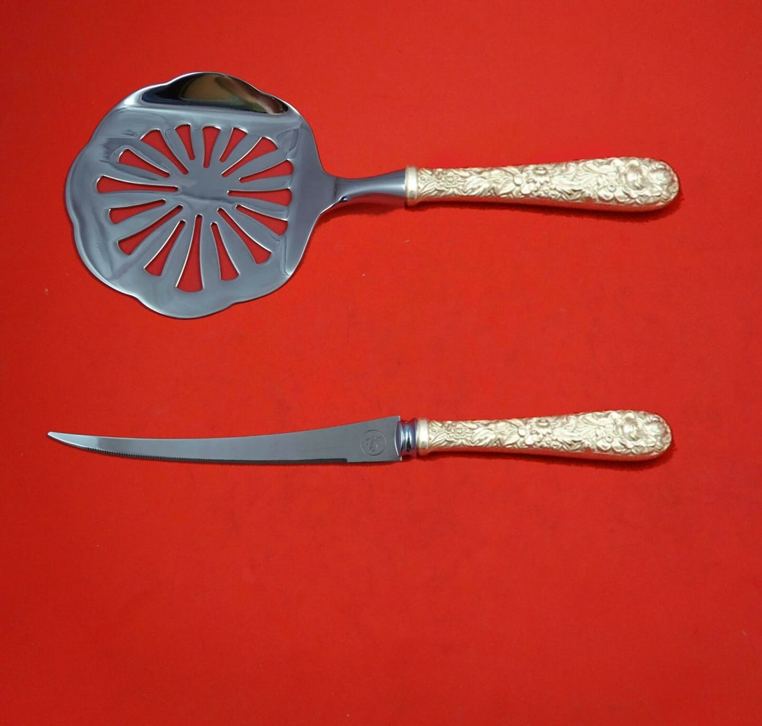 Kirk Repousse Sterling Silver 2-Piece Tomato Serving Set Custom Made (1 of 5)
