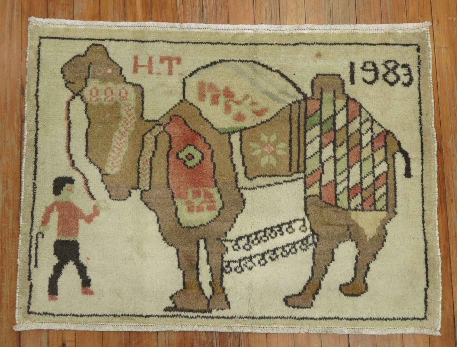 2' 2" x 3' Turkish Anatolian pictorial camel rug 1983 (1 of 5)