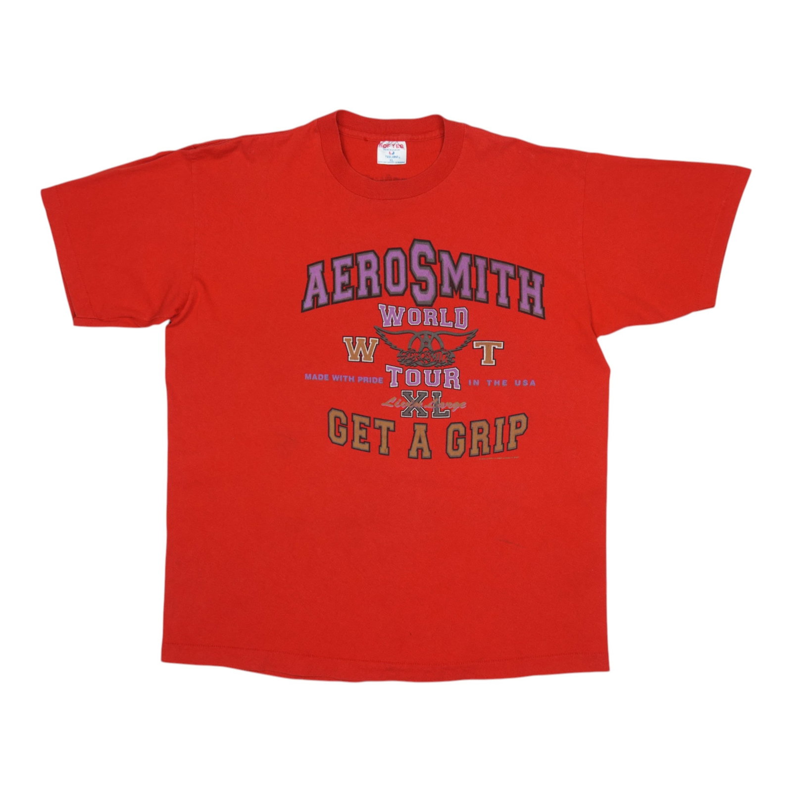 Red 1993 Aerosmith Get A Grip Tour T Shirt XL (1 of 6)