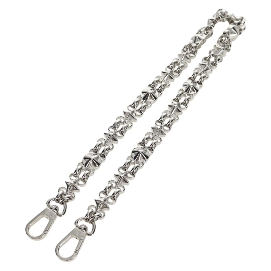 Louis Vuitton Silver Metal Chain Strap with Dust Bag Box: Louis Vuitton Silver Metal Chain Strap with Dust Bag Box Authentic Louis Vuitton chain strap in silver-tone metal. This women's strap comes with a dust bag and item box. It is in excellent, pristine c