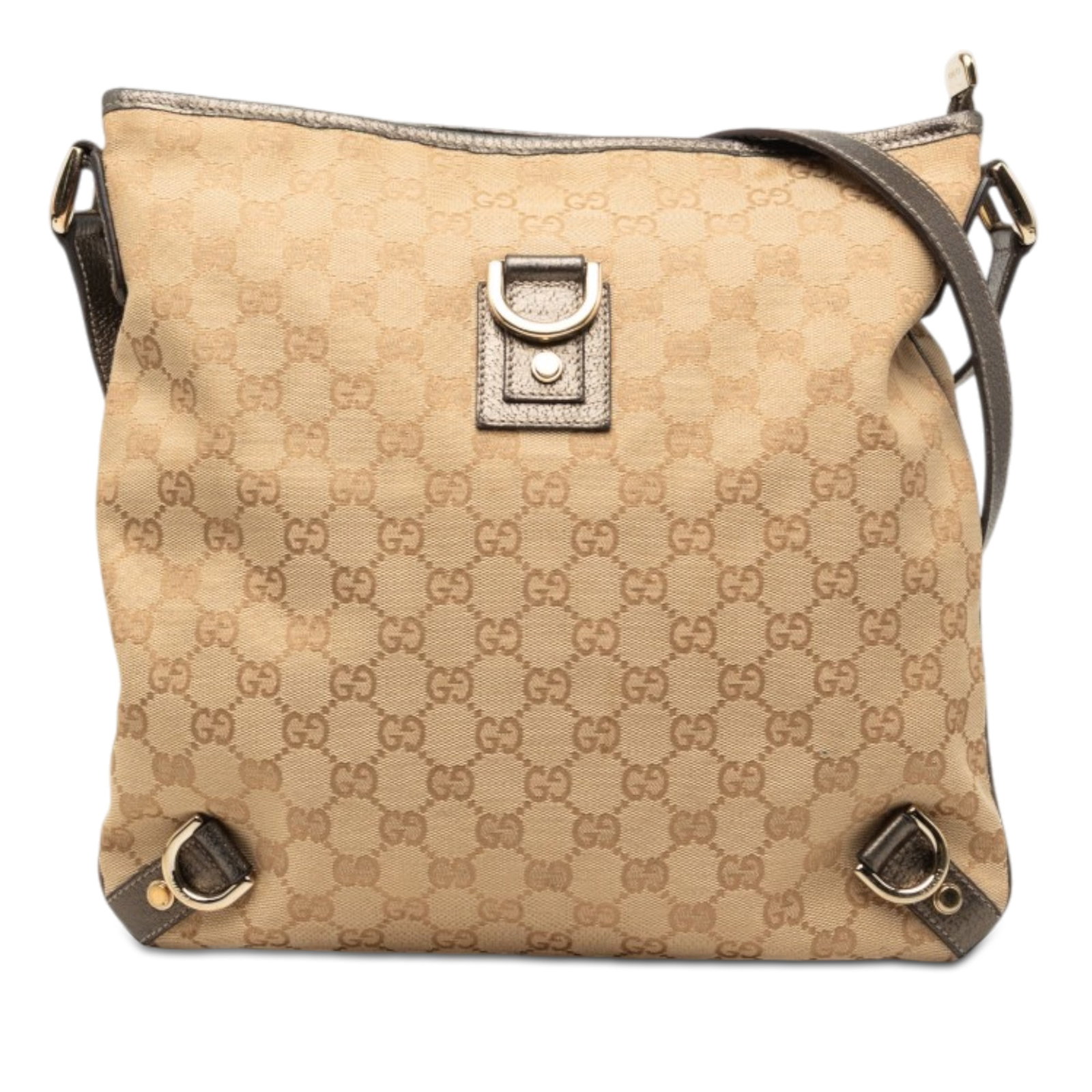 Gucci Abbey D Ring Crossbody Bag in GG Canvas: Gucci Abbey D Ring Crossbody Bag in GG Canvas Gucci GG Canvas Abbey D Ring Crossbody bag in beige, made in Italy. It features a canvas body with leather trim, an adjustable flat leather strap, a top z