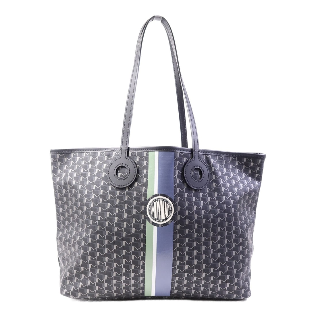 Moynat Black PVC Coated Canvas Women's Tote Bag: Moynat Black PVC Coated Canvas Women's Tote Bag A black Moynat tote bag made from PVC coated canvas, presented in very good AB condition. It features a regular women's size, black frame color, and com