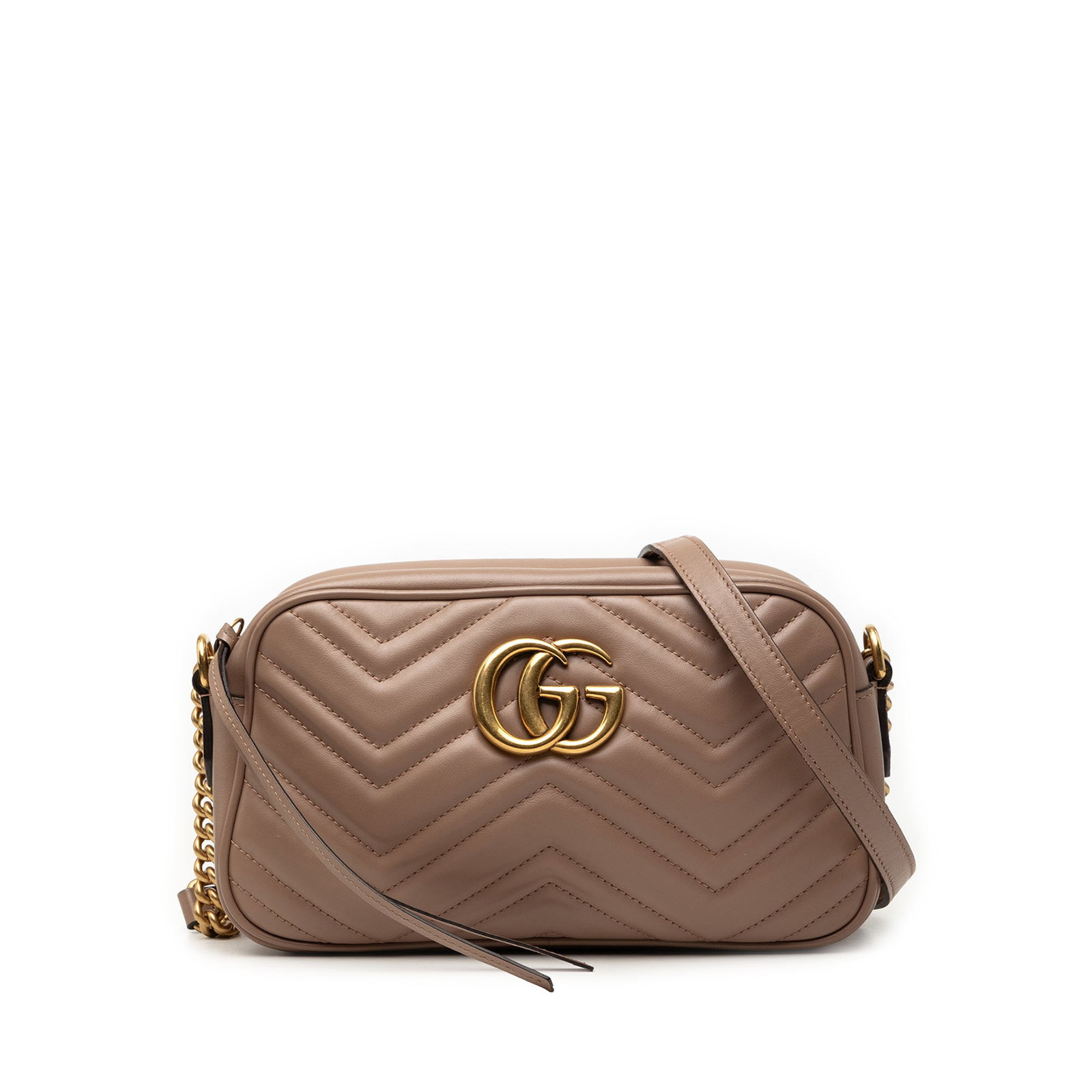 Gucci GG Marmont small leather crossbody bag brown: Gucci GG Marmont small leather crossbody bag brown Gucci Small GG Marmont Matelasse Leather Crossbody in brown leather with a quilted body, chain link and adjustable leather shoulder strap, top zip cl