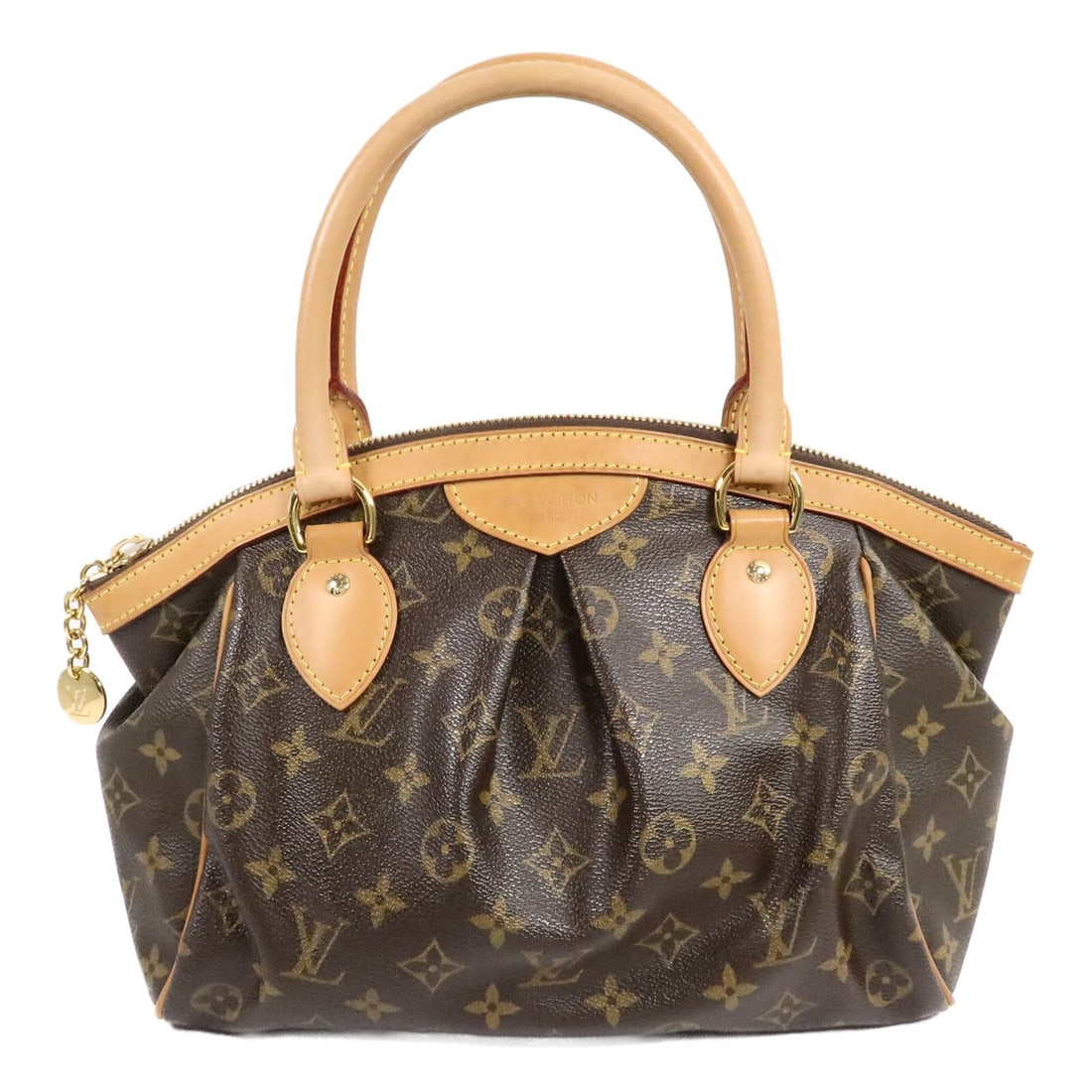 Louis Vuitton Tivoli PM M40143 Monogram Shoulder Bag Brown: Louis Vuitton Tivoli PM M40143 Monogram Shoulder Bag Brown Louis Vuitton Tivoli PM shoulder handbag in brown Monogram PVC coated canvas. This women's handbag features a top fastener closure, two open 
