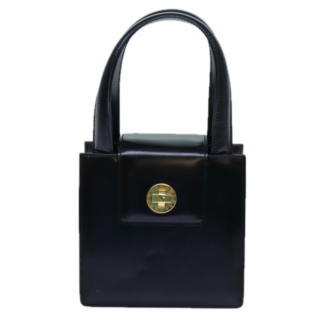 Black Leather Handbag Bvlgari Made in Italy: Black Leather Handbag Bvlgari Made in Italy Bvlgari leather handbag in black with a vintage look and honest wear consistent with use. The bag remains in good condition overall, with light wear to the 