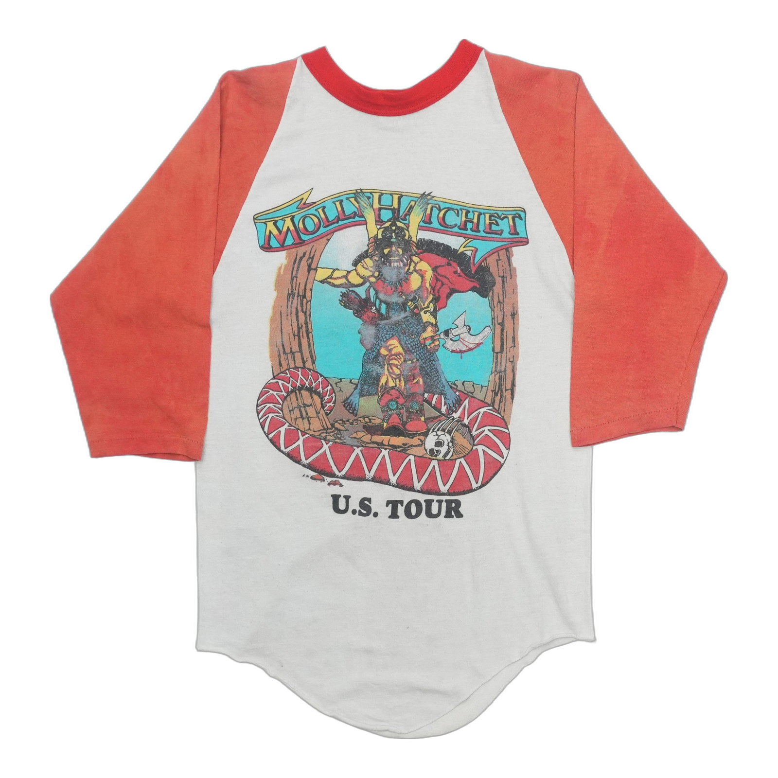 Red 1980s Raglan Shirt Molly Hatchet Outlaws US Tour (1 of 8)