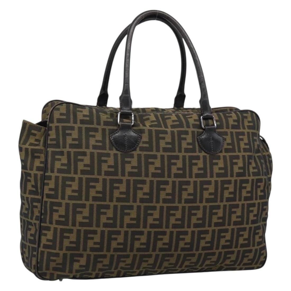 FENDI Zucca Nylon Tote Bag Black Brown Made in Italy: FENDI Zucca Nylon Tote Bag Black Brown Made in Italy Authentic FENDI tote bag in black and brown nylon with Zucca canvas detailing. This women's bag is made in Italy and features a spacious tote silho