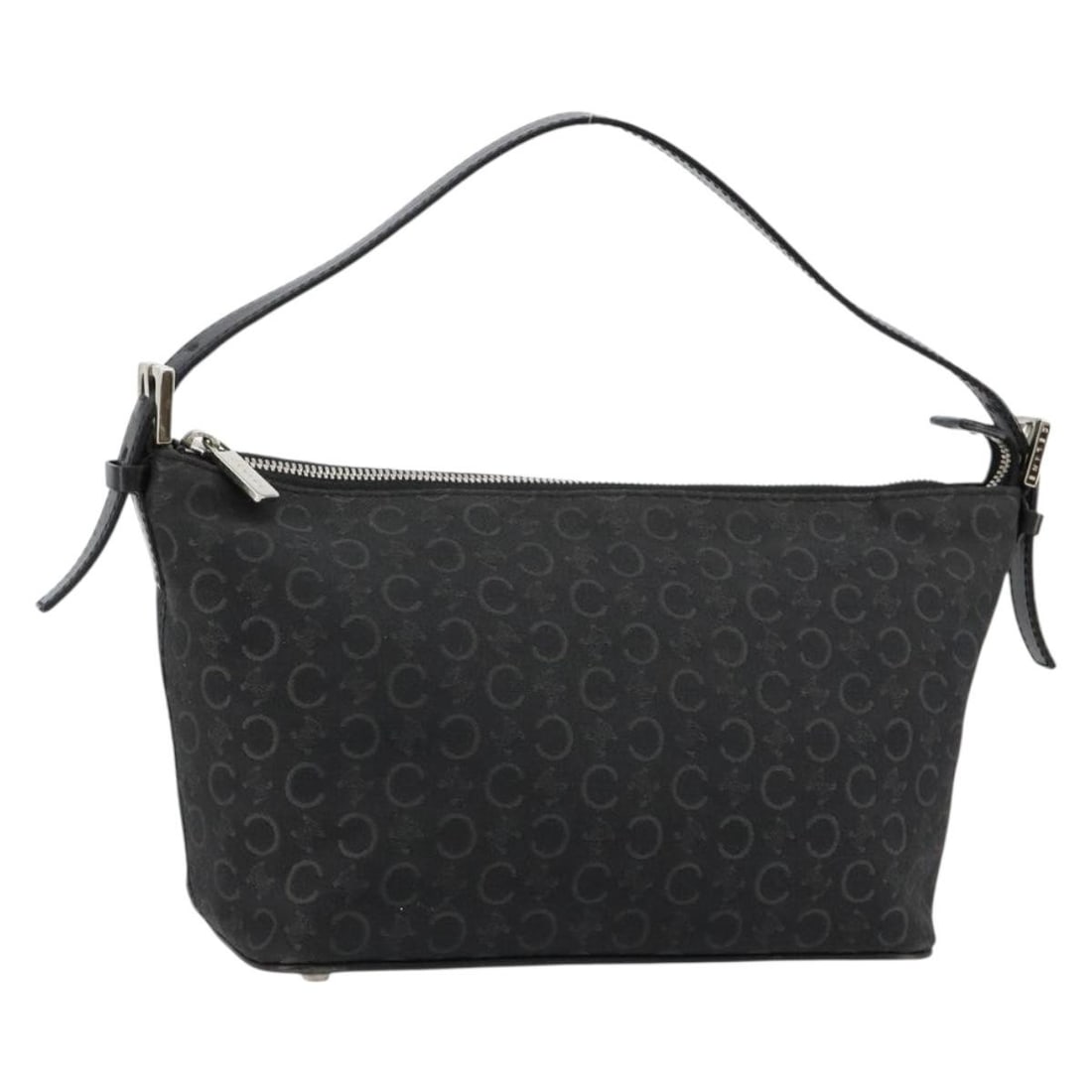Celine C Sulky Canvas Shoulder Bag Black Silver Italy: Celine C Sulky Canvas Shoulder Bag Black Silver Italy Celine C Sulky shoulder bag in black canvas with silver-tone accents. Made in Italy, this women's shoulder bag includes only the item shown; the o
