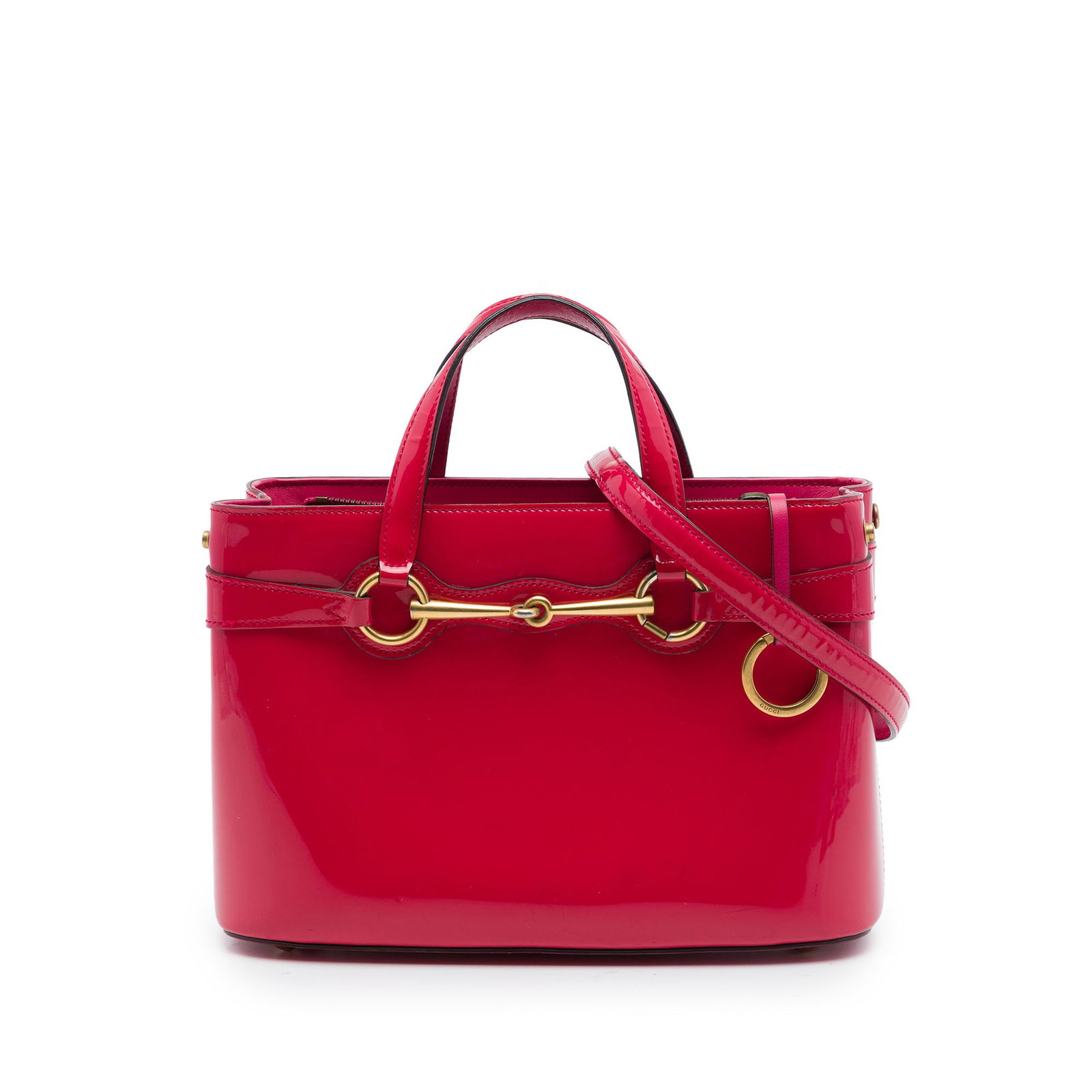 Gucci Patent Bright Bit Pink Leather Satchel Bag (1 of 6)