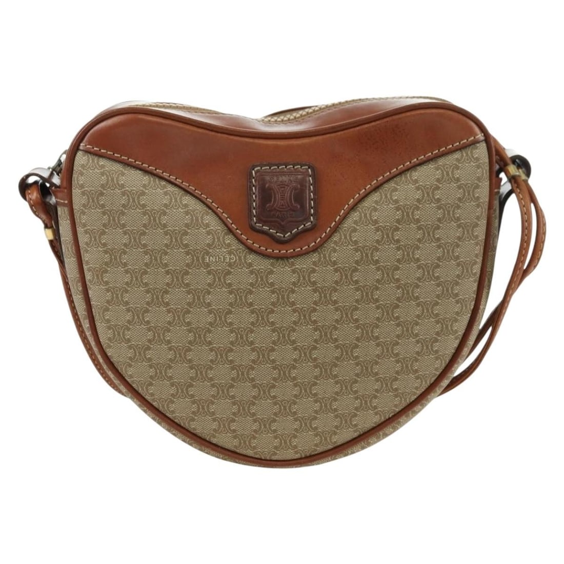 Celine Vintage Macadam Shoulder Bag Beige Canvas Leather: Celine Vintage Macadam Shoulder Bag Beige Canvas Leather This Celine Vintage Macadam shoulder bag is crafted from beige canvas with leather accents. Designed for women, the bag features the classic Ma