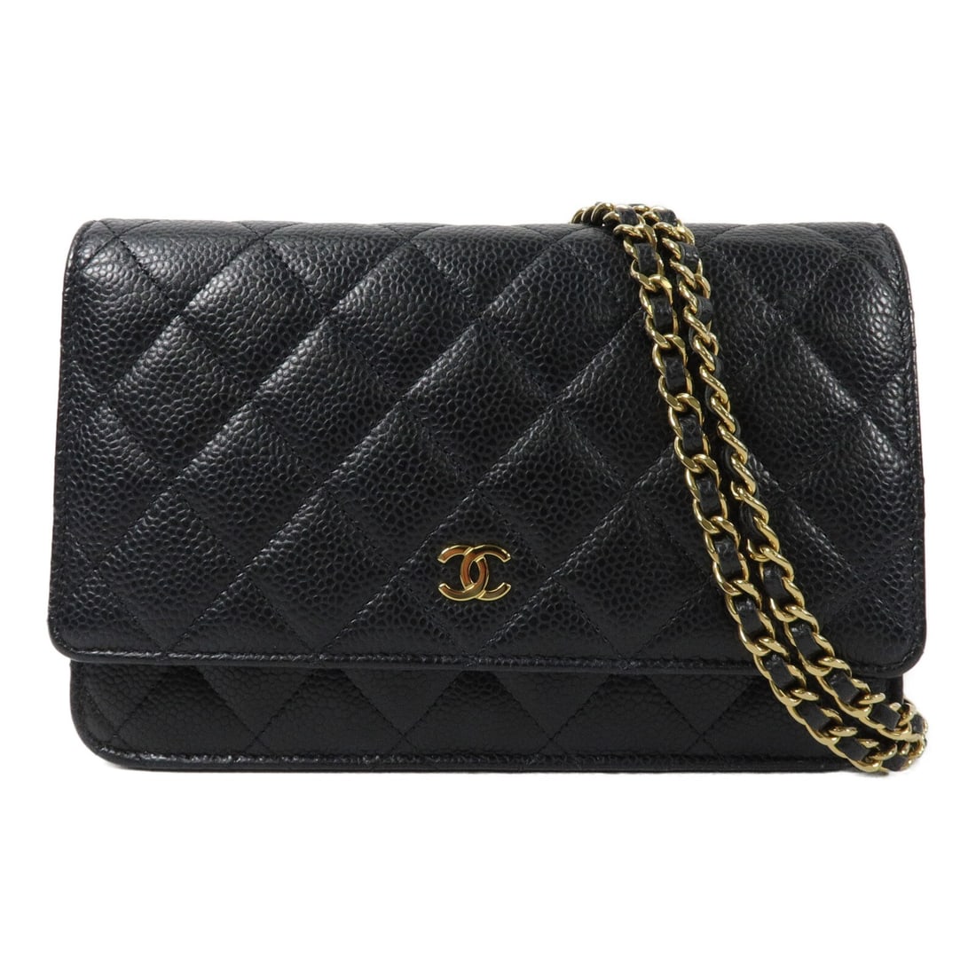 CHANEL AP0250 WOC Shoulder Bag Black Calfskin CC GHW: CHANEL AP0250 WOC Shoulder Bag Black Calfskin CC GHW Chanel Wallet on Chain shoulder bag in black calfskin leather with CC GHW styling. This women's shoulder bag features a structured compact design w