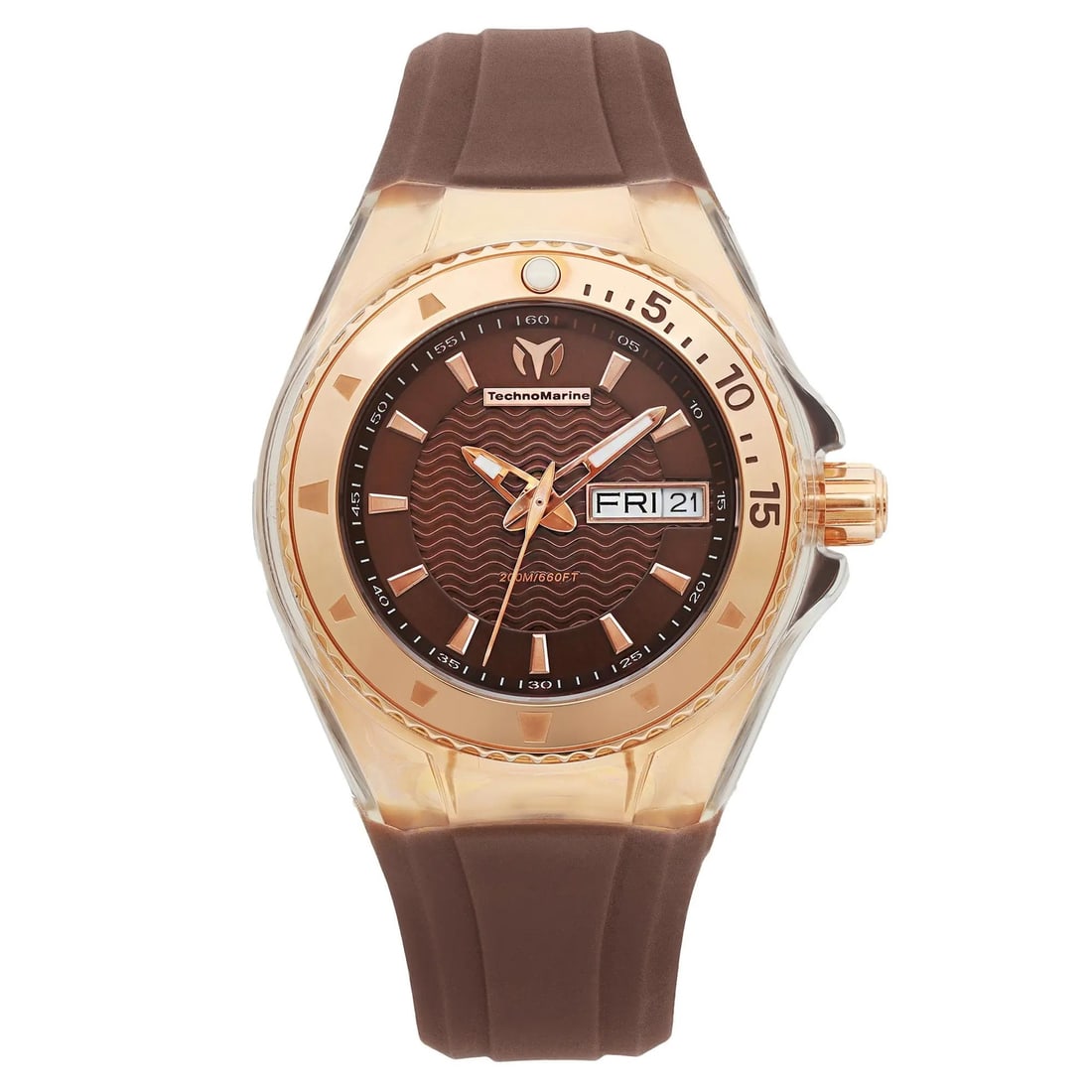 TechnoMarine Cruise Original 34mm Ladies Watch PVD Steel Gold Bezel Brown Dial (1 of 4)