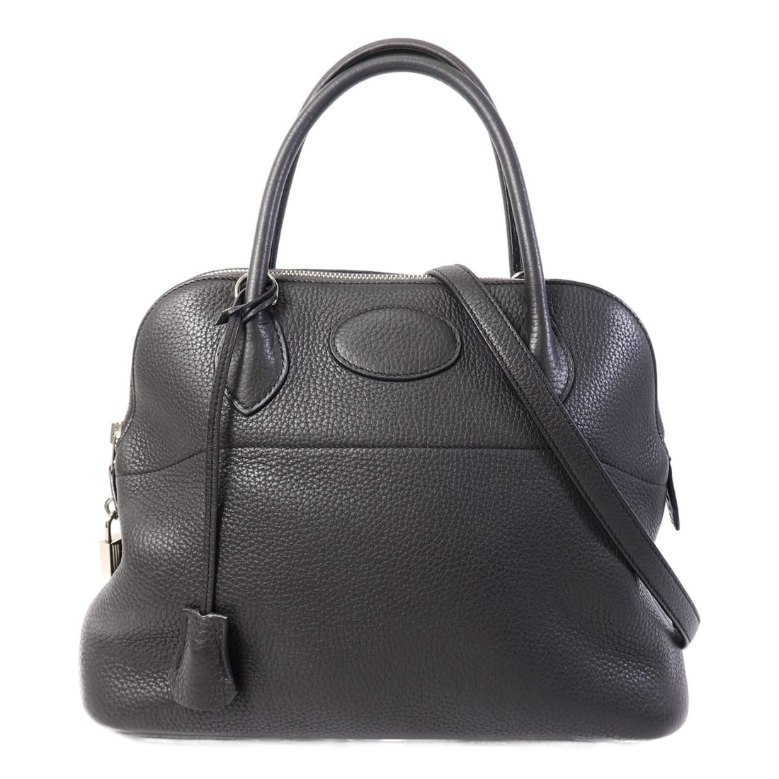 Hermes Bolide 31 Togo Leather 2 Way Bag Noir Black PHW: Hermes Bolide 31 Togo Leather 2 Way Bag Noir Black PHW Hermes PHW Bolide 31 2 Way Shoulder Bag in Noir black. It is made from Togo leather and calfskin (cowhide), with a black frame color and a 2-way 