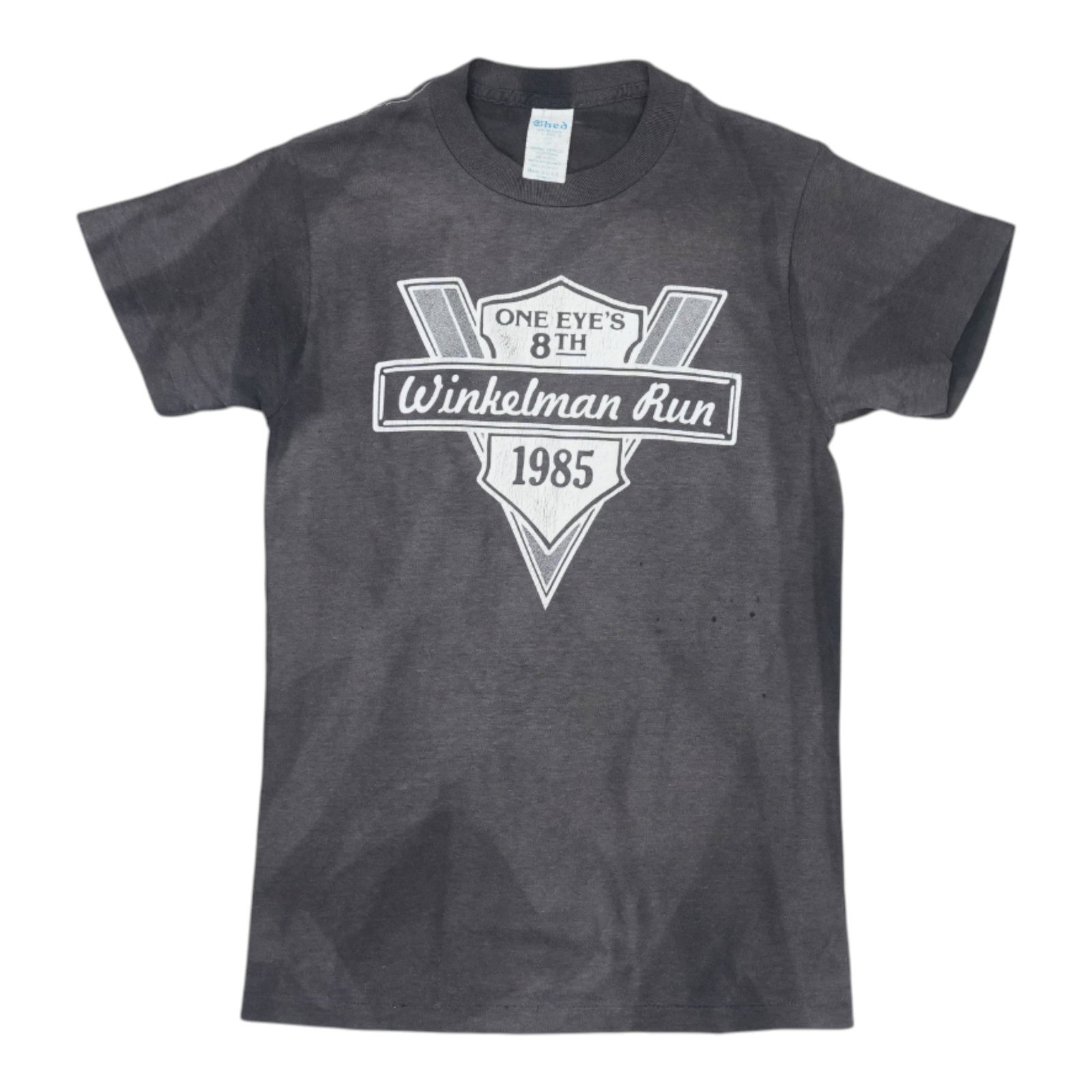 Vintage 1985 One Eye's 8th Winkleman Run Black Shirt Small: Vintage 1985 One Eye's 8th Winkleman Run Black Shirt Small Authentic original vintage 1985 One Eye's 8th Winkleman Run shirt. This black shirt has no back graphics and is in worn condition with no hol