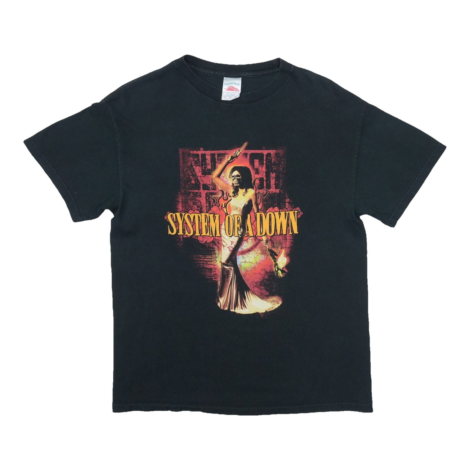 Vintage System Of A Down Black Cotton T Shirt Medium: Vintage System Of A Down Black Cotton T Shirt Medium Authentic vintage System Of A Down T-shirt from the 2000s. This original vintage tee is not a modern reproduction and is in good condition with a h